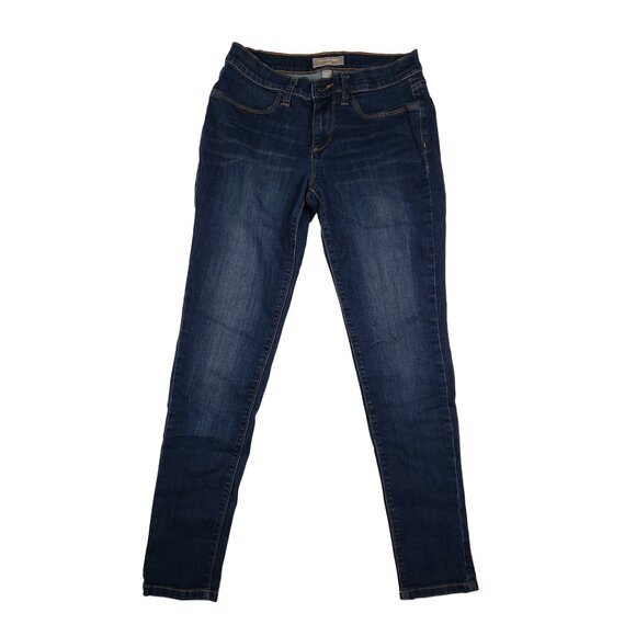 Banana Republic Dark Wash Blue Jeans Size 28/6 Skinny Leg Low Rise Stretch Y2K - Picture 2 of 16